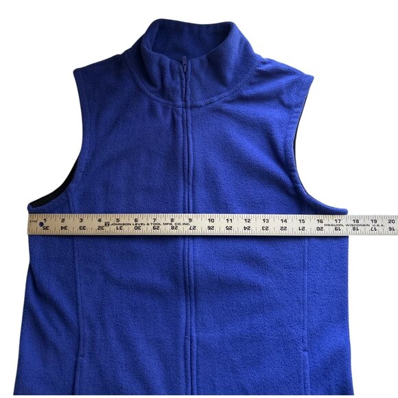 Cuddl Duds Womens Blue Fleecewear Vest With Stretch Full-Zip Front Size M - Picture 5 of 6